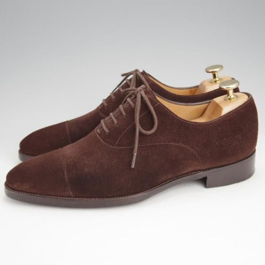 極上★(英)ガジアーノ&ガーリング 6E【モデル定価￥231,000-★OXFORD/オックスフォード】DG70/ストレートチップ/スエード/濃茶★j559