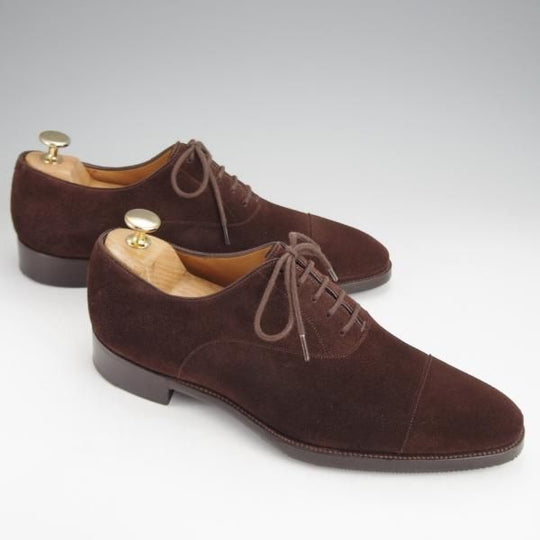 極上★(英)ガジアーノ&ガーリング 6E【モデル定価￥231,000-★OXFORD/オックスフォード】DG70/ストレートチップ/スエード/濃茶★j559