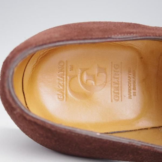 極上★(英)ガジアーノ&ガーリング 6E【モデル定価￥231,000-★OXFORD/オックスフォード】DG70/ストレートチップ/スエード/濃茶★j559