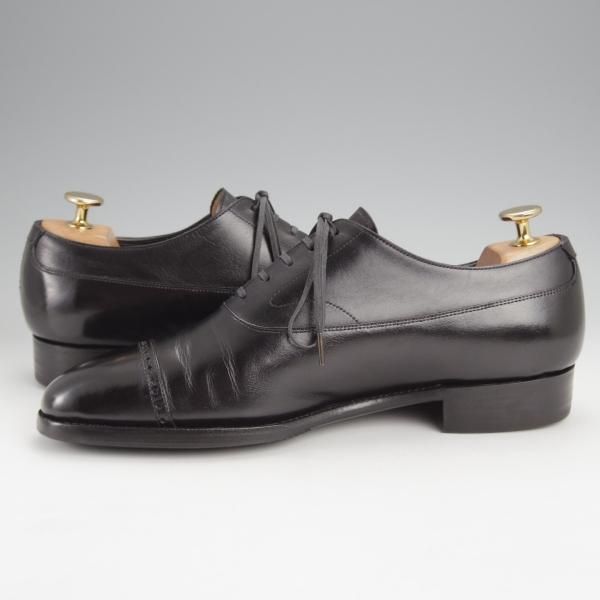 極上★三陽山長 SIZE 6.5【定価￥99,000-★(初期)匠シリーズ/匠六郎/R2017ラスト】パンチドキャップトゥ/カーフ/黒/Sanyo Yamacho★j562