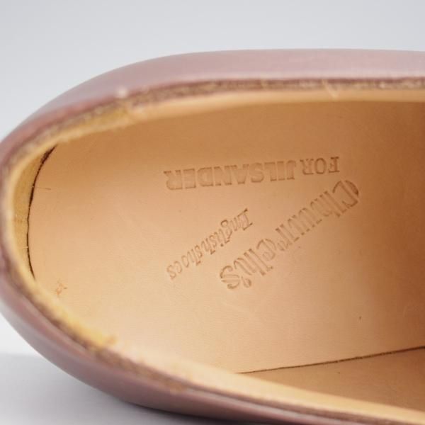 未使用★チャーチ 75F/UK7.5【貴重★JIL SANDER別注/ジルサンダー/121ラスト】センターエラスティック/カーフ/茶/メンズ/Church's★j563