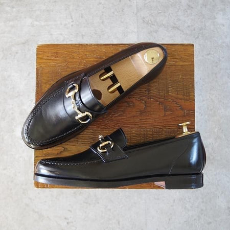 美品★クロケット&ジョーンズ 6E【定価￥100,100-★FINCHLEY 2/ビットローファー】376ラスト/カーフ/黒/メンズ/Crockett&Jones★j565