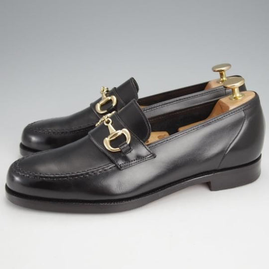 美品★クロケット&ジョーンズ 6E【定価￥100,100-★FINCHLEY 2/ビットローファー】376ラスト/カーフ/黒/メンズ/Crockett&Jones★j565