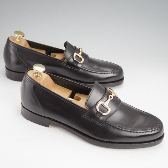 美品★クロケット&ジョーンズ 6E【定価￥100,100-★FINCHLEY 2/ビットローファー】376ラスト/カーフ/黒/メンズ/Crockett&Jones★j565