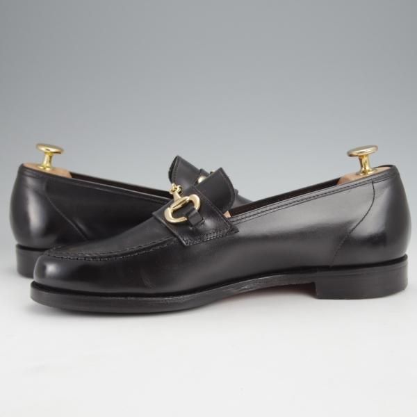 美品★クロケット&ジョーンズ 6E【定価￥100,100-★FINCHLEY 2/ビットローファー】376ラスト/カーフ/黒/メンズ/Crockett&Jones★j565