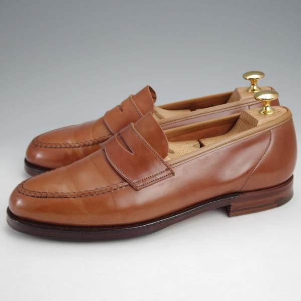 極美品★クロケット&ジョーンズ 6.5E【定価￥132,000-★ウイスキーコードバン仕様/HARVARD】コインローファー/314ラスト/茶★j566