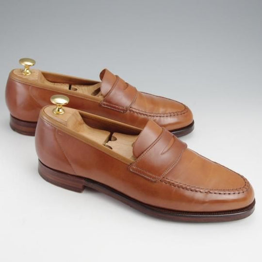 極美品★クロケット&ジョーンズ 6.5E【定価￥132,000-★ウイスキーコードバン仕様/HARVARD】コインローファー/314ラスト/茶★j566