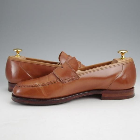 極美品★クロケット&ジョーンズ 6.5E【定価￥132,000-★ウイスキーコードバン仕様/HARVARD】コインローファー/314ラスト/茶★j566