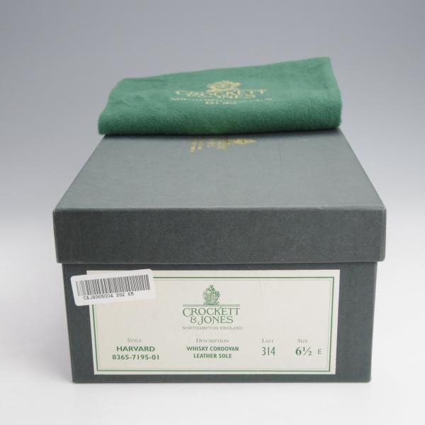 極美品★クロケット&ジョーンズ 6.5E【定価￥132,000-★ウイスキーコードバン仕様/HARVARD】コインローファー/314ラスト/茶★j566