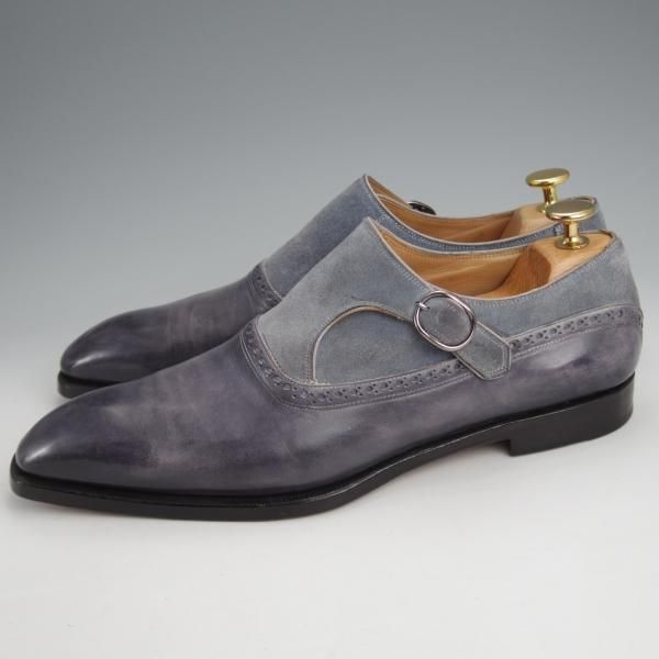 ★(伊)リカルド・ベステッティ SIZE 40【定価20万円程度★サイドモンク/コンビ仕様】スエード×カーフ/RICCARDO BESTETTI★j568