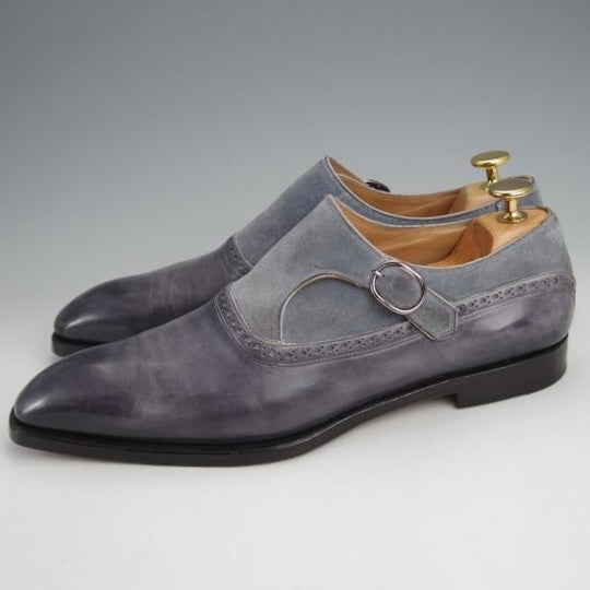 ★(伊)リカルド・ベステッティ SIZE 40【定価20万円程度★サイドモンク/コンビ仕様】スエード×カーフ/RICCARDO BESTETTI★j568