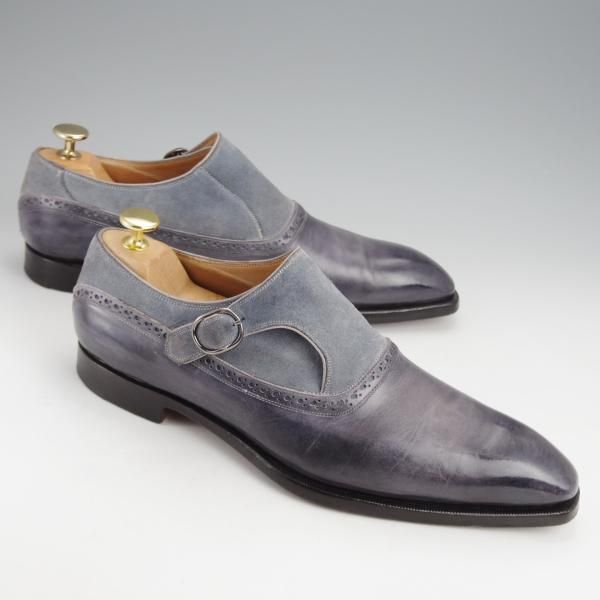 ★(伊)リカルド・ベステッティ SIZE 40【定価20万円程度★サイドモンク/コンビ仕様】スエード×カーフ/RICCARDO BESTETTI★j568