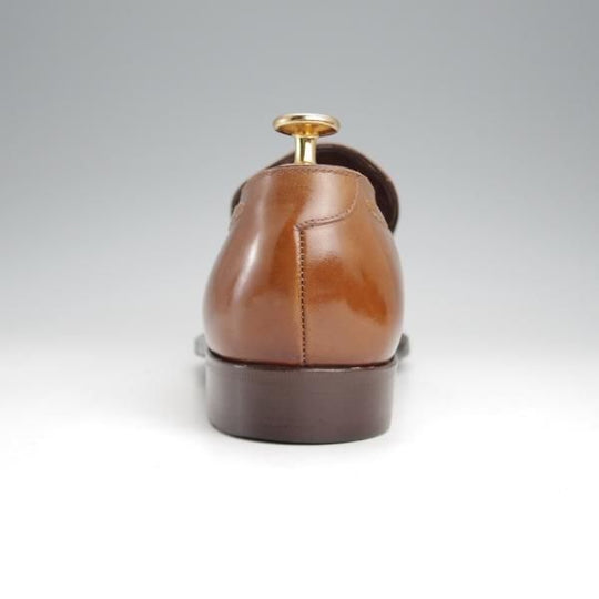 ★(伊)エンツォ・ボナフェ SIZE 7【ハンドソーンウェルテッド製法★BARTOLOMEO/タッセルローファー】茶/カーフ/メンズ/Enzo Bonafe★j572