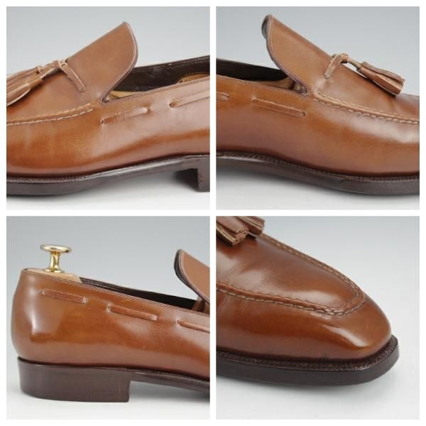 ★(伊)エンツォ・ボナフェ SIZE 7【ハンドソーンウェルテッド製法★BARTOLOMEO/タッセルローファー】茶/カーフ/メンズ/Enzo Bonafe★j572