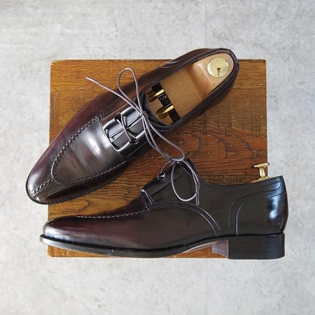 美品★カルロス・サントス SIZE 6【定価6万円程度★グッドイヤーウェルテッド製法/ギリーシューズ】Uチップ/赤茶/Carlos Santos★j573