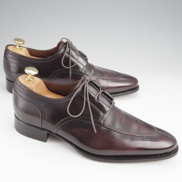 美品★カルロス・サントス SIZE 6【定価6万円程度★グッドイヤーウェルテッド製法/ギリーシューズ】Uチップ/赤茶/Carlos Santos★j573