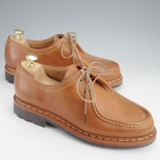 未使用★(仏)HESCHUNG/エシュン SIZE 6【定価￥78,840-★ミカエル似寄りモデル/THUYA】チロリアンシューズ/ナチュラル/薄茶★j574