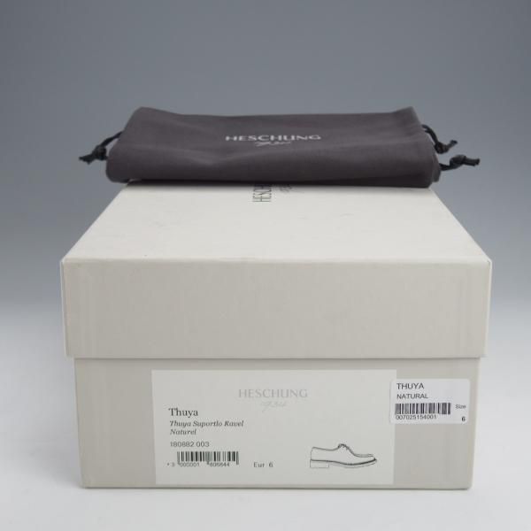 未使用★(仏)HESCHUNG/エシュン SIZE 6【定価￥78,840-★ミカエル似寄りモデル/THUYA】チロリアンシューズ/ナチュラル/薄茶★j574