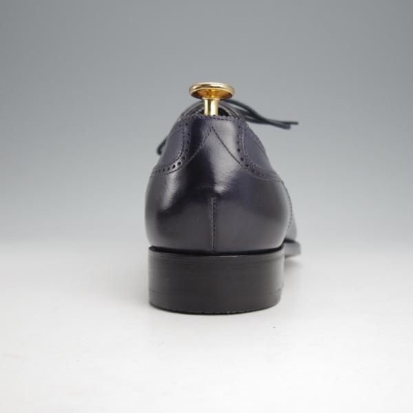 未使用★エドワードグリーン 6.5D【定価￥176,040-★LICHFIELD/890ラスト/セミブローグ】カーフ/紺/メンズ/EDWARD GREEN★j576