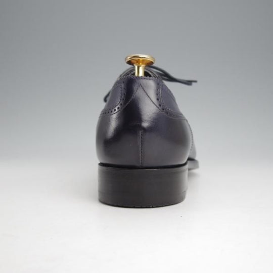 未使用★エドワードグリーン 6.5D【定価￥176,040-★LICHFIELD/890ラスト/セミブローグ】カーフ/紺/メンズ/EDWARD GREEN★j576