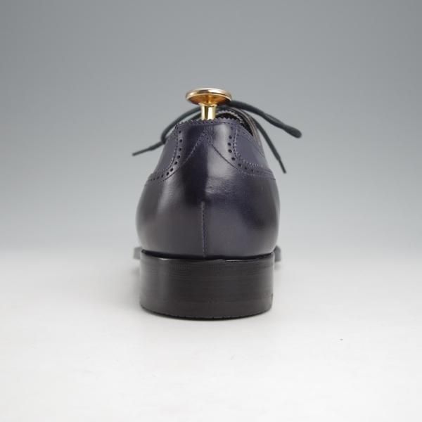 未使用★エドワードグリーン 6.5D【定価￥176,040-★LICHFIELD/890ラスト/セミブローグ】カーフ/紺/メンズ/EDWARD GREEN★j576