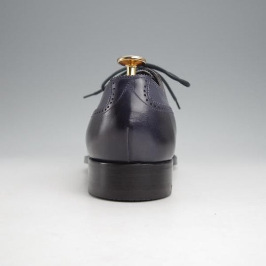 未使用★エドワードグリーン 6.5D【定価￥176,040-★LICHFIELD/890ラスト/セミブローグ】カーフ/紺/メンズ/EDWARD GREEN★j576