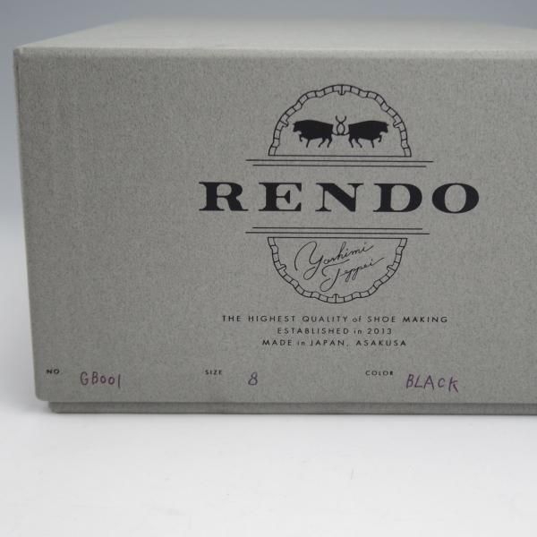 極美品★(浅草)RENDO/レンド SIZE 8【定価￥59,400-★GB001/リッジウェイソール仕様】Uチップ/カーフ/黒/メンズ★j578