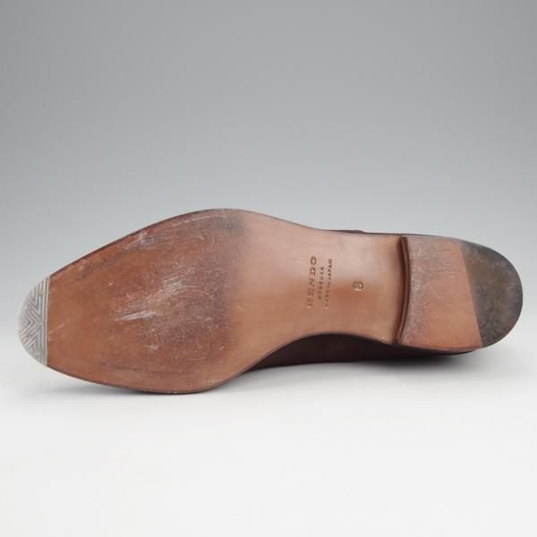 極美品★(浅草)RENDO/レンド SIZE 8【定価￥68,200-★パンチドキャップトゥ/R7702】スエード/濃茶/メンズ★j579