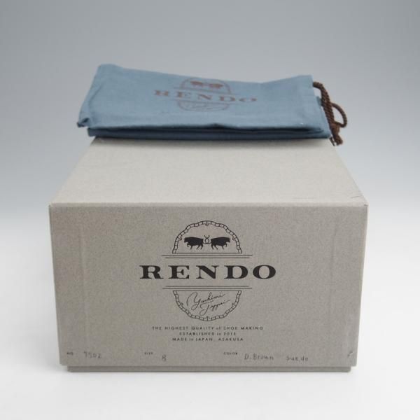 極美品★(浅草)RENDO/レンド SIZE 8【定価￥68,200-★パンチドキャップトゥ/R7702】スエード/濃茶/メンズ★j579