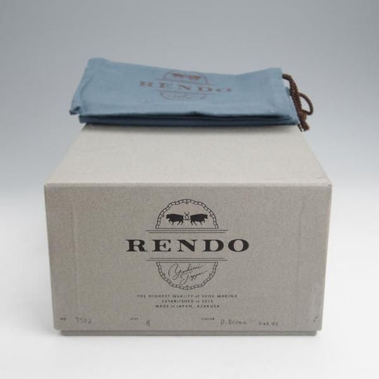 極美品★(浅草)RENDO/レンド SIZE 8【定価￥68,200-★パンチドキャップトゥ/R7702】スエード/濃茶/メンズ★j579