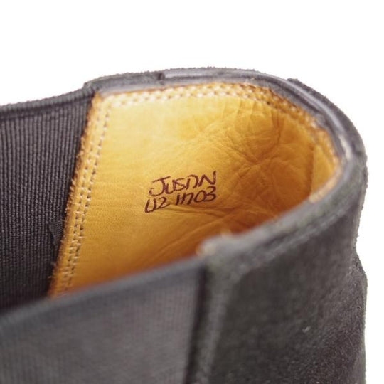 極美品★ジョンロブ SIZE 42/UK8程度【貴重★エルメス別注/HERMES】JUSTIN/H103/サイドゴアブーツ/スエード/黒/JOHN LOBB★j582