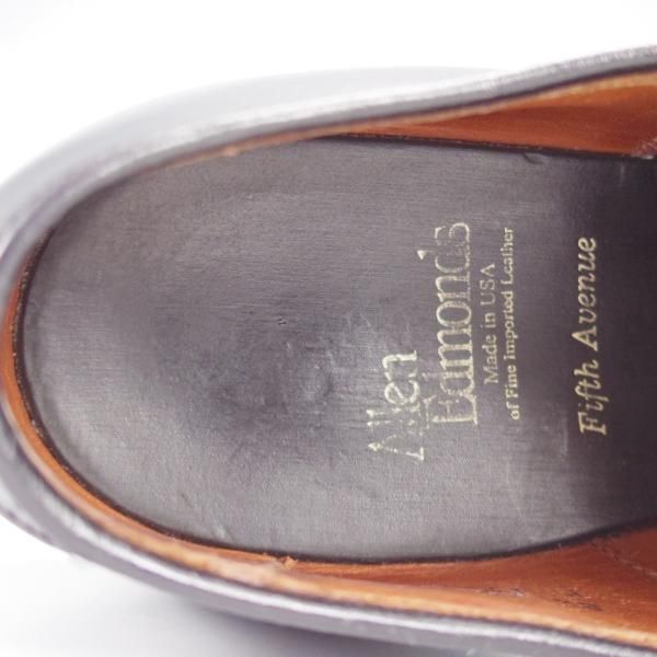 極上★(米)アレンエドモンズ 8.5D【現行定価8.5万円程度★パンチドキャップトゥ/Fifth Avenue】カーフ/黒/メンズ/ALLEN EDMONDS★j584