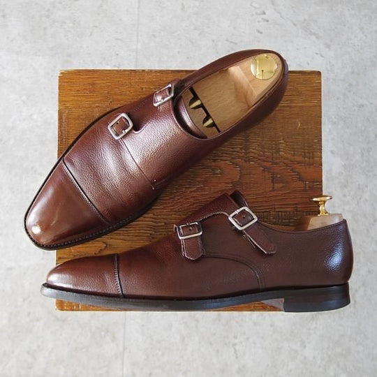 ★クロケット&ジョーンズ 6.5E【定価￥104,500-★LOWNDES/ラウンズ】348ラスト/CITYソール/ダブルモンク/濃茶/Crockett&Jones★j585