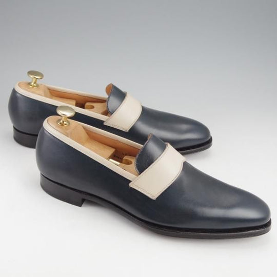 未使用★クロケット&ジョーンズ 6.5D【ハンドグレードライン★コンビ仕様/BARNET】363ラスト/ローファー/カーフ/Crockett&Jones★j586