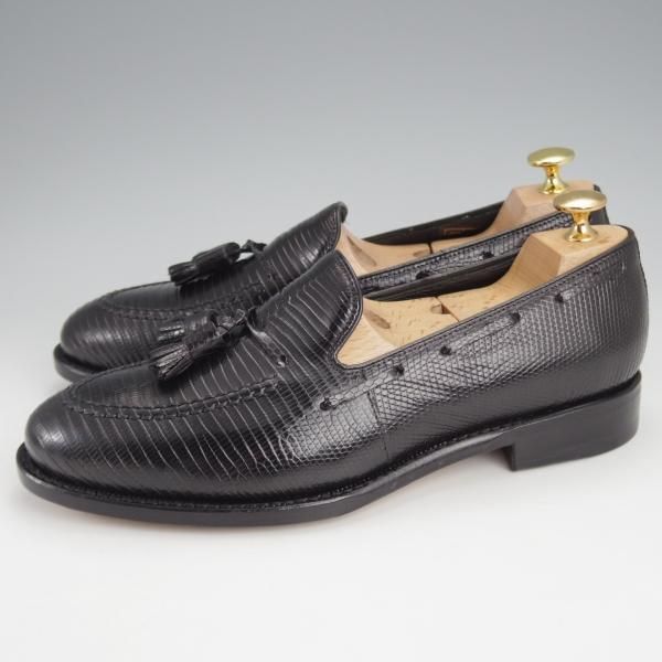 未使用★ジャランスリワヤ SIZE 6.5【定価￥66,000-★リザード革/タッセルローファー】EDWARDラスト/98811/黒/JALAN SRIWIJAWA★j587