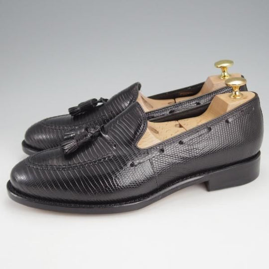 未使用★ジャランスリワヤ SIZE 6.5【定価￥66,000-★リザード革/タッセルローファー】EDWARDラスト/98811/黒/JALAN SRIWIJAWA★j587