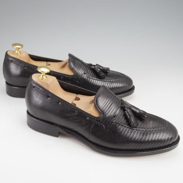 未使用★ジャランスリワヤ SIZE 6.5【定価￥66,000-★リザード革/タッセルローファー】EDWARDラスト/98811/黒/JALAN SRIWIJAWA★j587