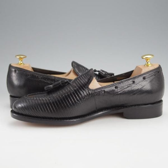 未使用★ジャランスリワヤ SIZE 6.5【定価￥66,000-★リザード革/タッセルローファー】EDWARDラスト/98811/黒/JALAN SRIWIJAWA★j587