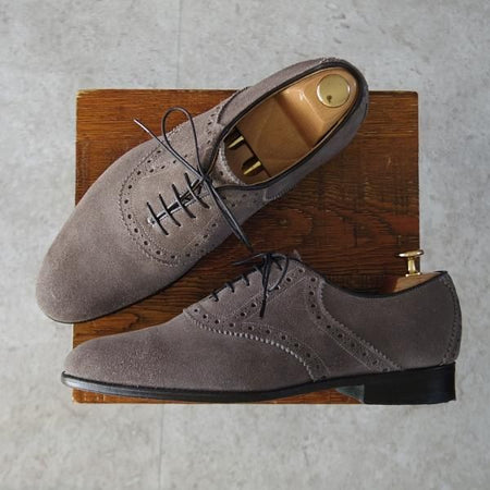 極美品★トリッカーズ SIZE 8【現行定価10万円以上★サドルシューズ/M7065】スエード/灰/メンズ/Tricker's★j588