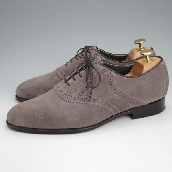 極美品★トリッカーズ SIZE 8【現行定価10万円以上★サドルシューズ/M7065】スエード/灰/メンズ/Tricker's★j588