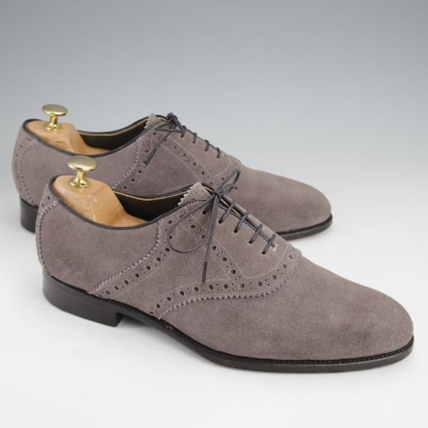 極美品★トリッカーズ SIZE 8【現行定価10万円以上★サドルシューズ/M7065】スエード/灰/メンズ/Tricker's★j588