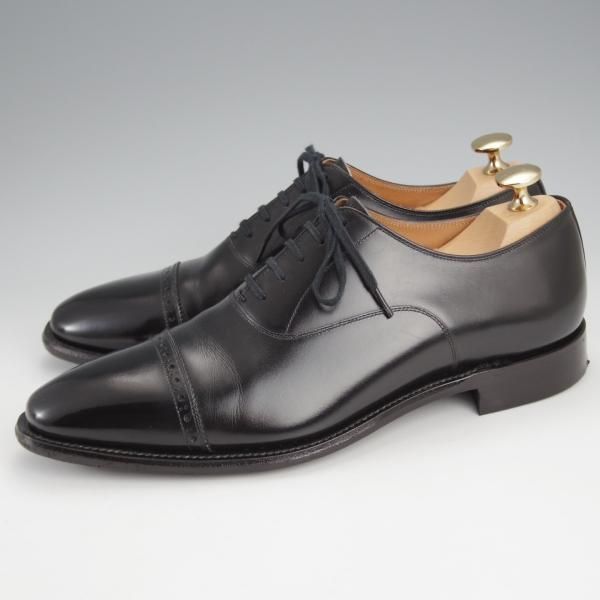 美品★スコッチグレイン 25E【合計定価￥63,800-★純正シューツリー付き/948/インペリアルブラック2】パンチドキャップトゥ/黒★j589