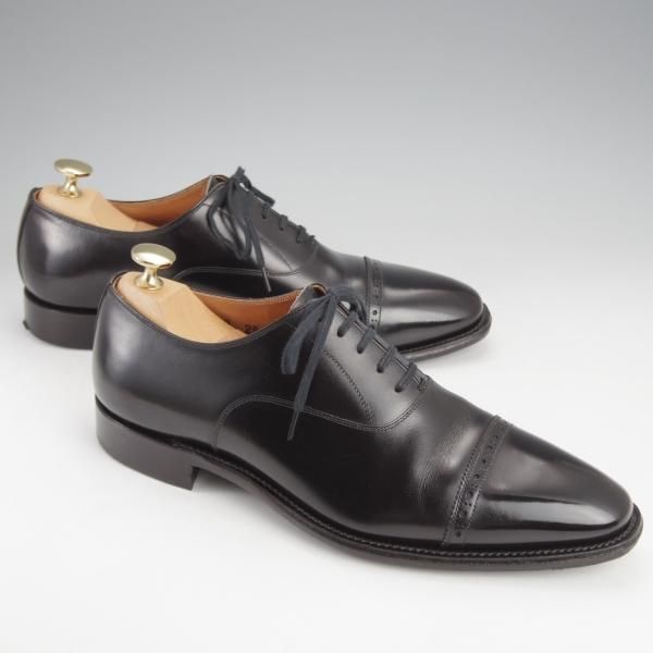 美品★スコッチグレイン 25E【合計定価￥63,800-★純正シューツリー付き/948/インペリアルブラック2】パンチドキャップトゥ/黒★j589