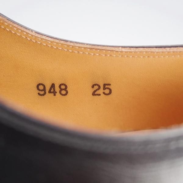 美品★スコッチグレイン 25E【合計定価￥63,800-★純正シューツリー付き/948/インペリアルブラック2】パンチドキャップトゥ/黒★j589