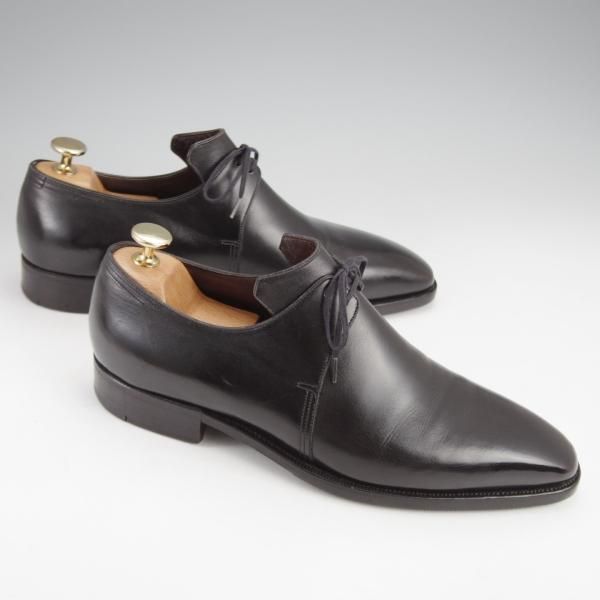 ★(仏)Corthay/コルテ UK6程度【定価20万円程度★Arca/アルカ/プレーントゥ】Vフロント/カーフ/黒/メンズ★j591