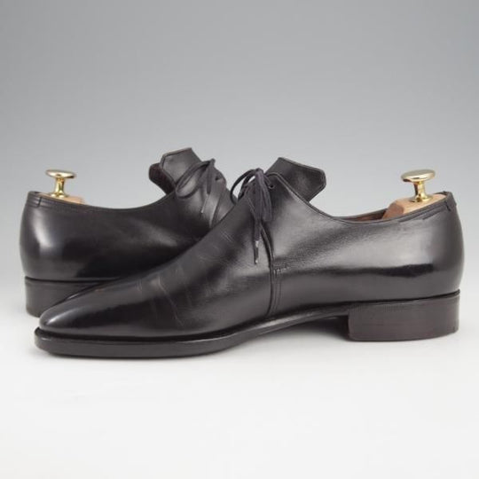 ★(仏)Corthay/コルテ UK6程度【定価20万円程度★Arca/アルカ/プレーントゥ】Vフロント/カーフ/黒/メンズ★j591