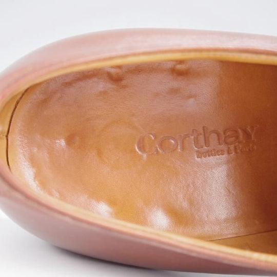★(仏)Corthay/コルテ SIZE 6【定価20万円程度★EASY/イージー/ホールカット】サイドエラスティック/カーフ/茶/メンズ★j592