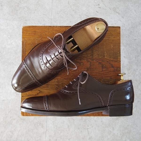 ★(英)ガジアーノ&ガーリング 7E【現行定価20万円以上★HARROW/クォーターブローグ】GG06ラスト/カーフ/濃茶/メンズ/GAZIANO&GIRLING★j593