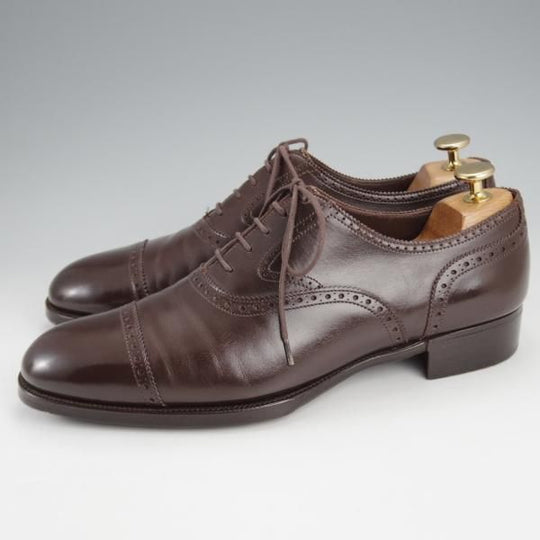 ★(英)ガジアーノ&ガーリング 7E【現行定価20万円以上★HARROW/クォーターブローグ】GG06ラスト/カーフ/濃茶/メンズ/GAZIANO&GIRLING★j593