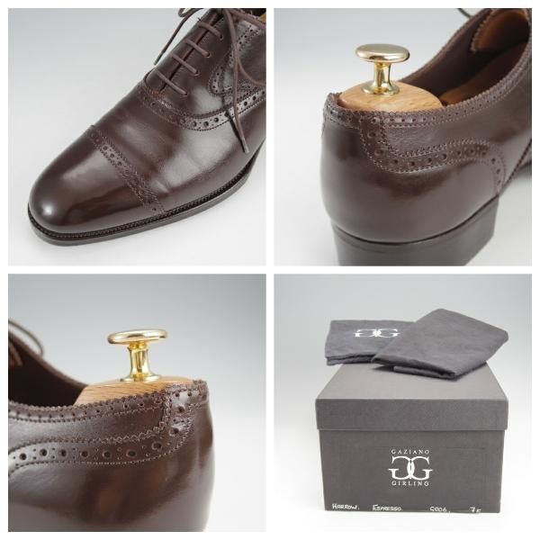 ★(英)ガジアーノ&ガーリング 7E【現行定価20万円以上★HARROW/クォーターブローグ】GG06ラスト/カーフ/濃茶/メンズ/GAZIANO&GIRLING★j593